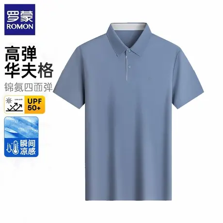 罗蒙短袖polo衫男士夏季商务休闲弹力亲肤透气柔顺翻领t恤上衣图片