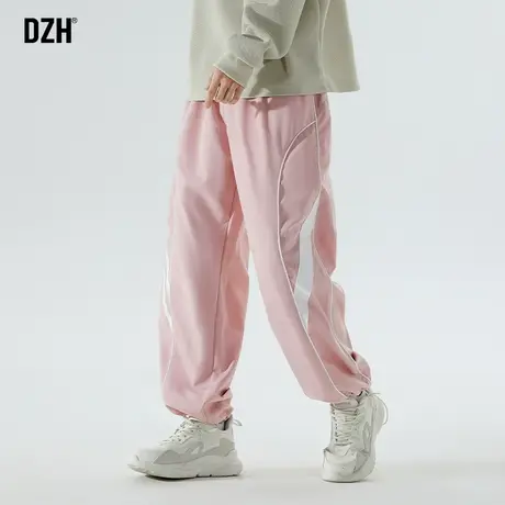 情侣粉色工装裤子男士秋季宽松直筒休闲裤2023新款束脚裤阔腿长裤商品大图