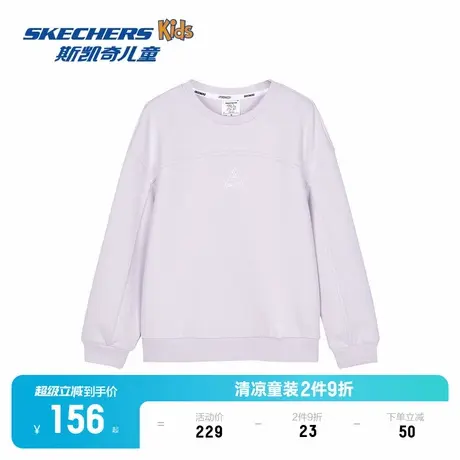 Skechers斯凯奇男女童运动针织套头卫衣春夏新款舒适儿童休闲上衣图片