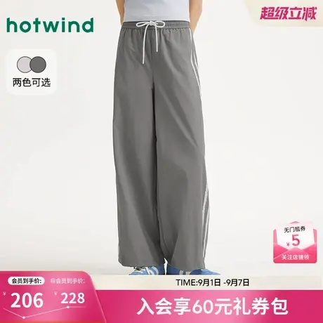 热风2025年夏季新款女士蕾丝拼接长裤图片