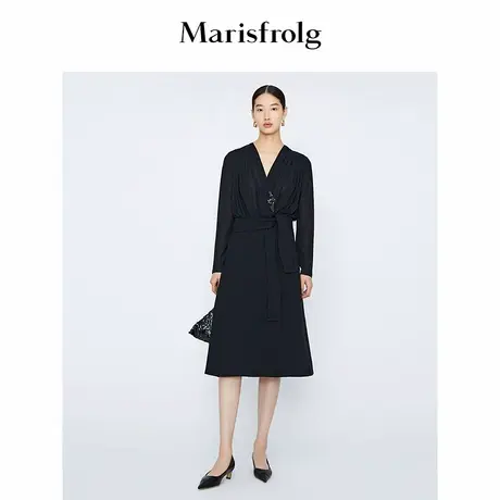【精简美学】Marisfrolg玛丝菲尔冬季新款黑色轻薄连体T恤上衣女商品大图