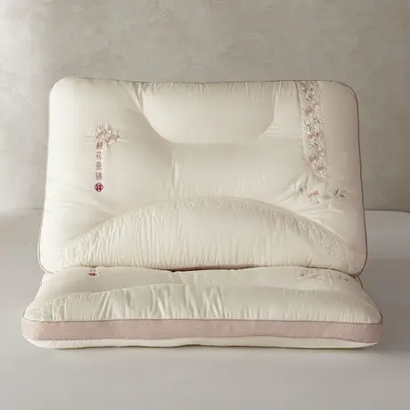 恒源祥全棉刺绣枕芯成人护颈枕芯家用透气舒适单人宿舍通用睡眠枕商品大图