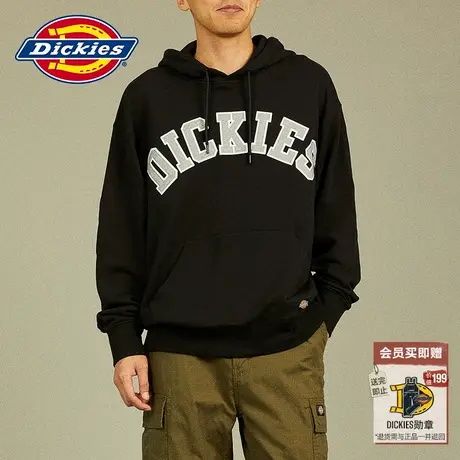 Dickies商场同款23秋冬新款男女Logo宽松毛圈布连帽慵懒风卫衣商品大图