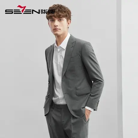 【毛料套西】柒牌西服套装正装男2023春夏新款韩版帅气礼服两件套商品大图