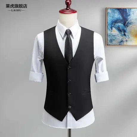 春秋季韩版修身西装马甲男士正装背心伴郎服兄弟装新郎西服马夹男商品大图