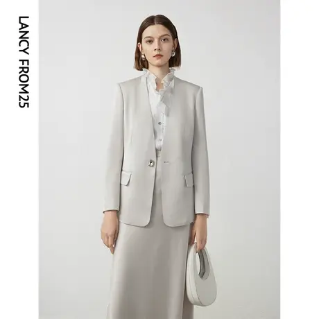 朗姿三醋酸高端气质收腰显瘦修身西服外套女2024年春新款休闲西装图片