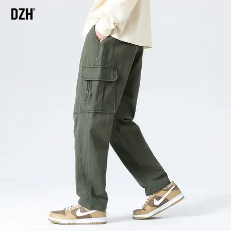 男生军绿色工装裤男直筒宽松潮牌休闲裤子春秋款2024新款长裤百搭商品大图