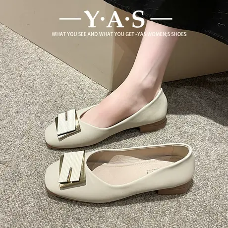 单鞋女粗跟2024年新款春季女鞋中年女士鞋子豆豆鞋软皮软底妈妈鞋商品大图