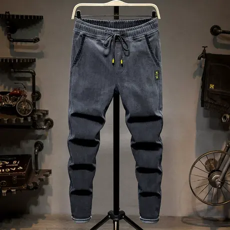 日系小脚九分裤男哈伦裤大码胖子宽松学生百搭潮牌夏季工装束脚裤商品大图