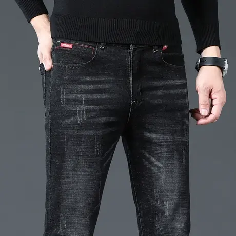 秋季高端牛仔裤男士弹力弹性直筒宽松百搭休闲长裤子春秋冬款潮牌图片