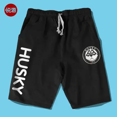 悦游 短裤男 潮大码宽松潮流bf五分裤短路男夏青少年学生帅气商品大图