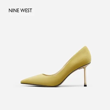 Nine West/玖熙高跟鞋女细跟2023年秋季新款优雅复古绒面尖头单鞋商品大图