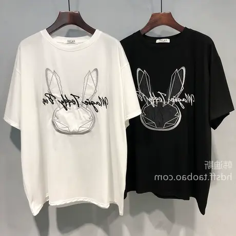 oversize短袖T恤女大码欧美高街ins潮牌宽松hiphop半袖嘻哈上衣夏商品大图