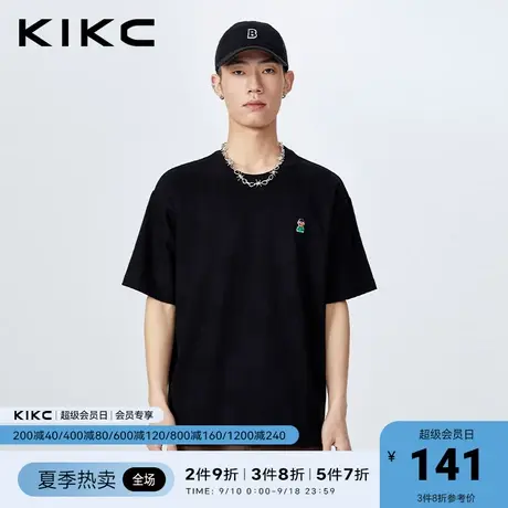 kikct恤男2023春夏新款商场同款卡通刺绣宽松休闲打底半袖上衣图片