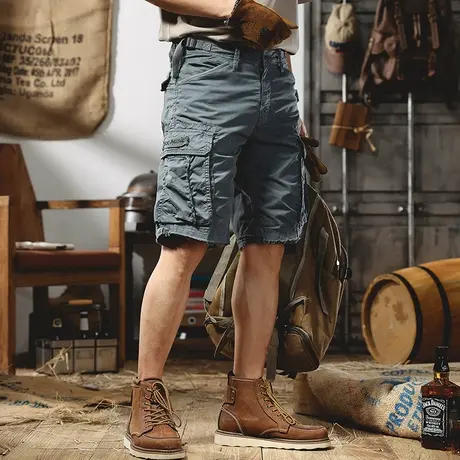 2022夏季薄款余文乐工装短裤男士休闲裤宽松百搭五分裤子男生中裤商品大图