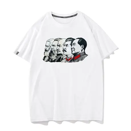 秀洛马克思列宁人像宽松打底衫体恤TEE圆领夏季纯棉短袖t恤男半袖图片