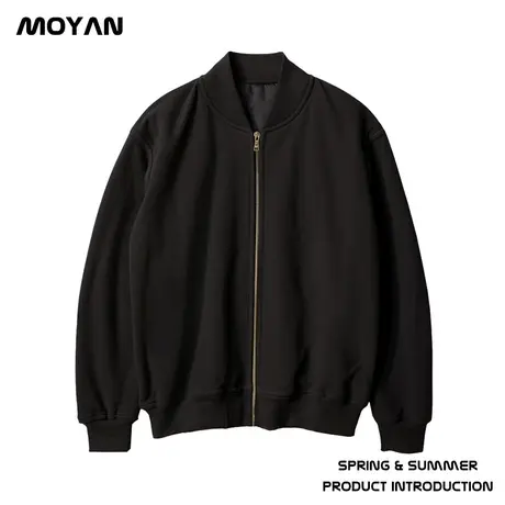 黑色加肥加大码男装夹克胖子外套拉链卫衣宽松棒球服休闲百搭春秋商品大图