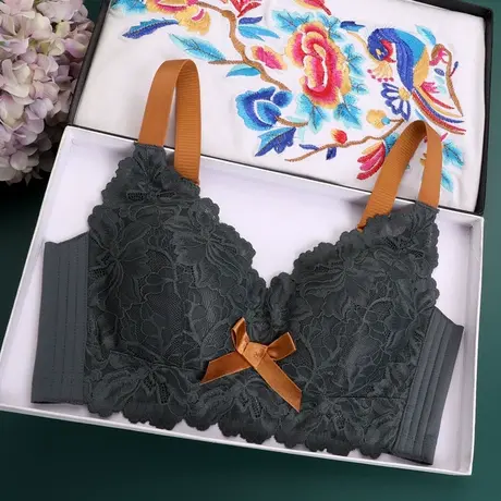 乳胶内衣女超薄款大胸显小文胸罩无钢圈聚拢调整型收副乳防下垂夏商品大图
