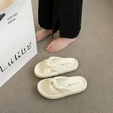 厚底凉拖鞋女夏外穿2024新款时尚高级感超火网红百搭海边沙滩凉鞋图片