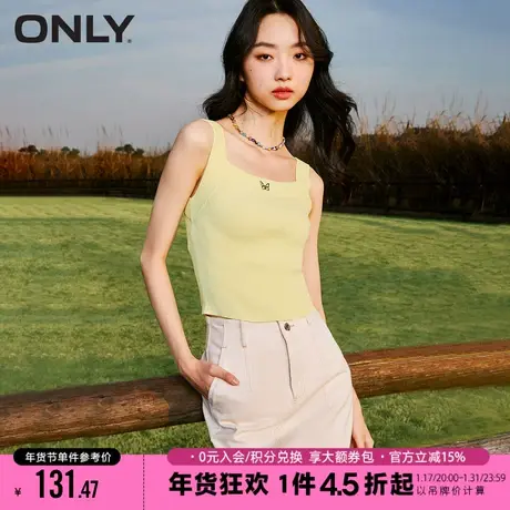 ONLY2023夏季新款休闲百搭显瘦方领吊带背心针织衫女|123224019商品大图