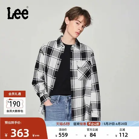 Lee商场同款舒适版男美拉德长袖衬衫休闲潮流LMT007814204图片