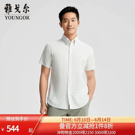 【商场同款】雅戈尔男士短袖衬衫夏季新款官方商务休闲短袖衬衫男商品大图