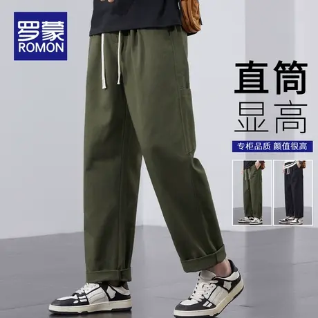 罗蒙美式工装裤男春秋款直筒裤2025新款裤子春季宽松运动休闲长裤商品大图