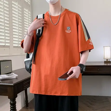 酷帅男孩短袖T恤男夏季初高中学生打底衫男装夏装上衣体恤衫潮牌商品大图