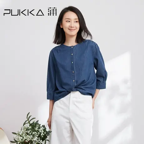 蒲PUKKA 女装牛仔衬衫2023春装新款设计感时尚棉质衬衣商场同款商品大图