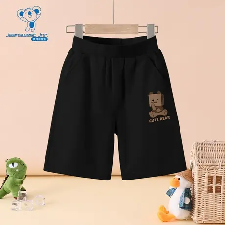 JU真维斯男童短裤2025夏季新款ins风印花松紧腰纯棉休闲卫短裤子商品大图