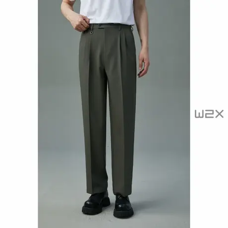 w2x2024新款夏季薄款休闲裤男垂坠感西装裤直筒宽松长裤子冰丝裤商品大图