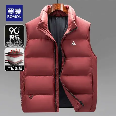 罗蒙男士羽绒马甲2025秋冬新款保暖背心运动休闲短款立领外穿坎肩商品大图