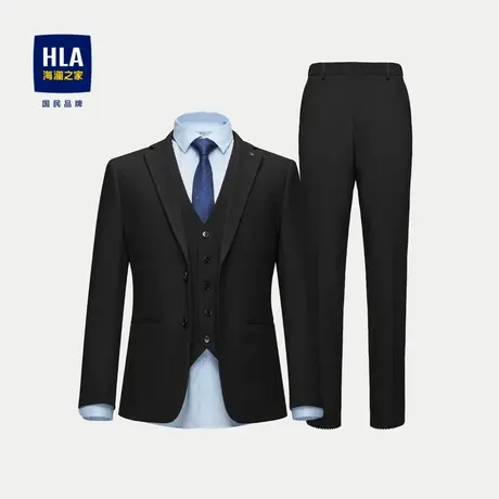 HLA/海澜之家弹力松紧腰礼服套装2023秋季商务绅士三件套西服男图片
