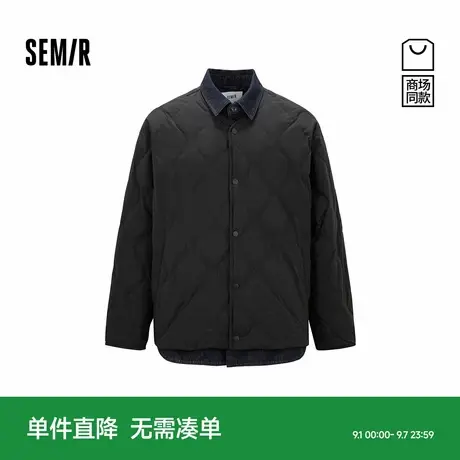 商场同款|森马羽绒服男冬90绒子防风三防2025新款拼接假两件外套图片