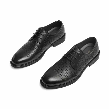 红蜻蜓男鞋夏季新款商务皮鞋男士镂空透气凉鞋英伦风打孔正装皮鞋商品大图