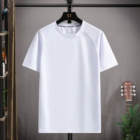 纯色弹力男士短袖男款T恤男短袖T恤 夏季休闲圆领衫宽肩T恤男潮商品大图