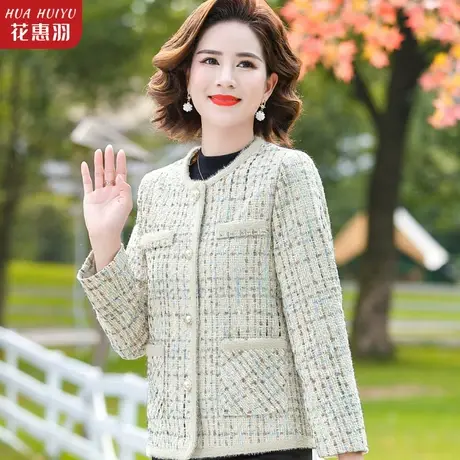 妈妈春秋外套小香风上衣中年女士时尚夹克中老年女春装洋气小西装商品大图