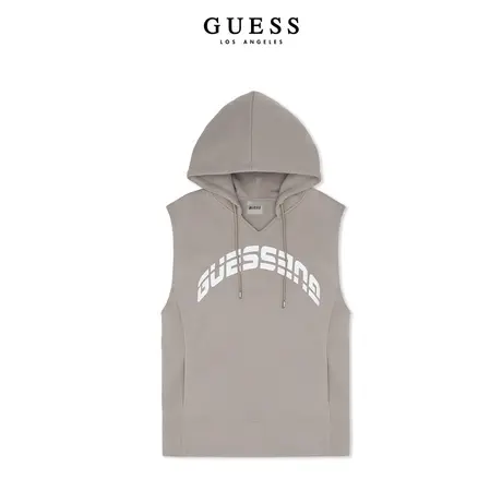 GUESS 女士字母logo无袖休闲连帽卫衣-V2GQ10FL04P商品大图