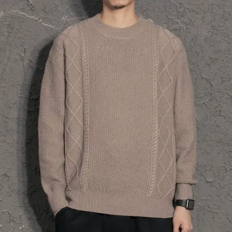 蓬松柔软毛衣男秋冬款加厚韩版潮流个性线衣男ins港风冬季针织衫商品大图