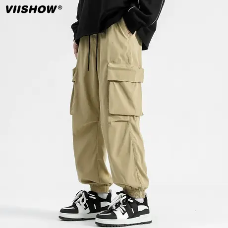 VIISHOW日系直筒工装裤男秋冬季保暖潮重磅复古潮牌宽松休闲长裤商品大图