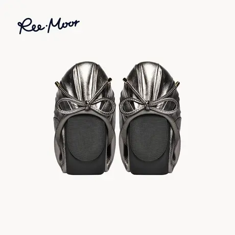 REEMOOR睿慕2025春夏新款舒适平底鞋蝴蝶结浅口单鞋真皮蛋卷鞋女图片