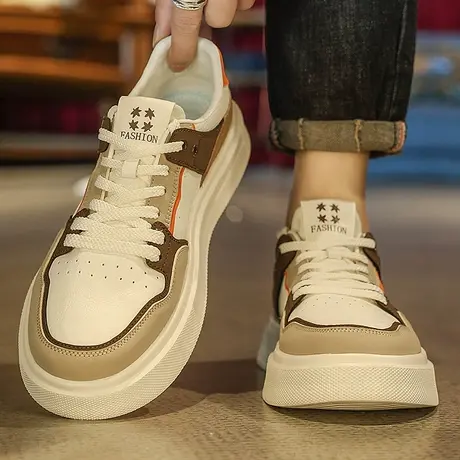 春夏季男鞋2024新款潮流运动休闲板鞋男士韩版厚底青少年小白潮鞋商品大图