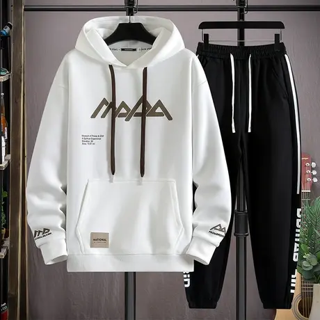 男士卫衣春秋款潮牌潮流休闲套装男春季新款宽松百搭一套搭配衣服商品大图