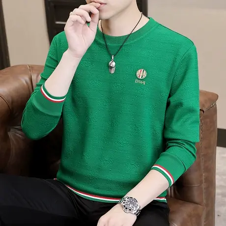 百搭卫衣男士2023秋季圆领长袖t恤韩版潮流打底衫秋衣男装上衣ins商品大图