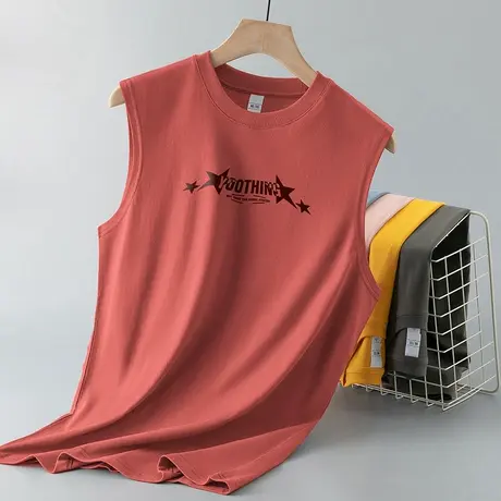 纯棉背心男士无袖t恤潮流夏季外穿健身篮球跨栏运动坎肩汗衫宽松图片