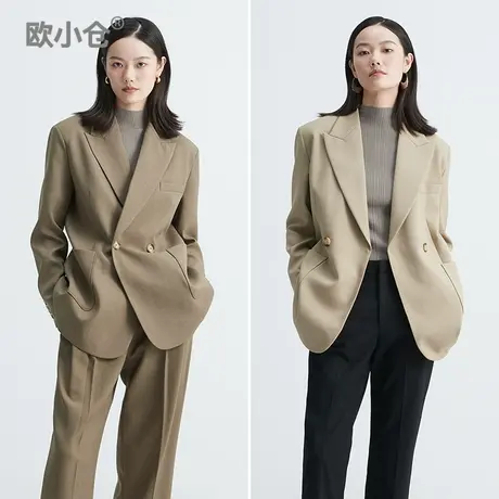 【直播间专享】宽松通勤气质西服高级感中性茶色系西装外套女春秋图片