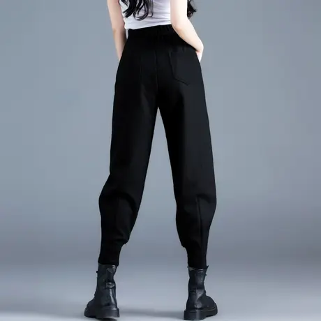 羊毛裤女外穿秋冬季毛呢裤2023新款休闲裤子女萝卜羊绒哈伦裤靴裤商品大图