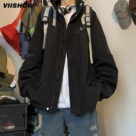 VIISHOW美式机能风冲锋夹克男2023秋季新款穿搭高街潮牌夹克外套图片