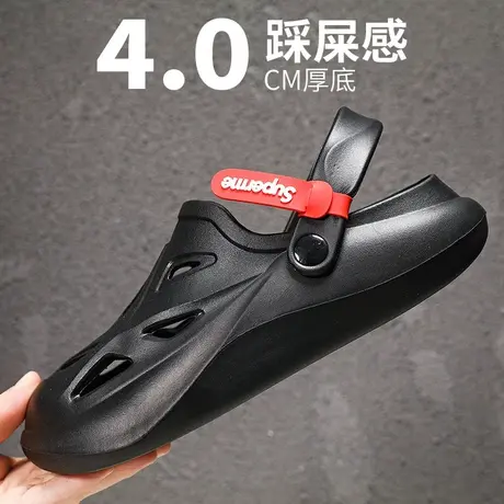 雨鞋男款夏季雨凉鞋沙滩洞洞鞋钓鱼水鞋防滑劳保胶鞋户外防水鞋男商品大图
