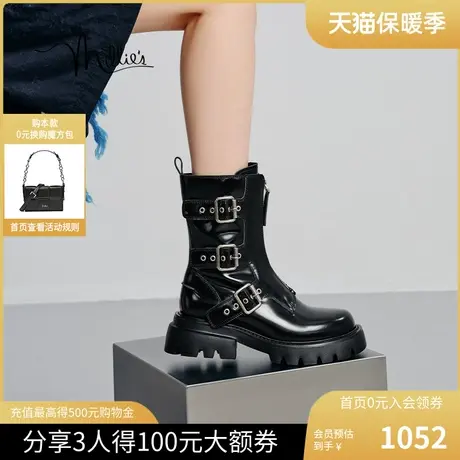 妙丽2023秋新款时尚潮酷厚底老爹鞋女休闲鞋VMJ01CM3图片
